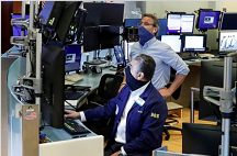 证券股票智能选股软件量化交易市场行情数据分析道琼斯指数上涨，而纳斯达克市场随着技术狂潮加深而下滑